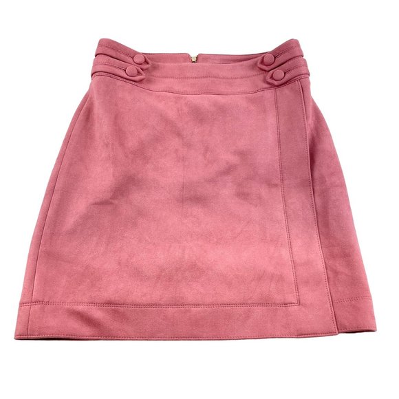 WHBM Pink Faux Suede Back Zip Boot Skirt Sz 00 NWT - Picture 1 of 9